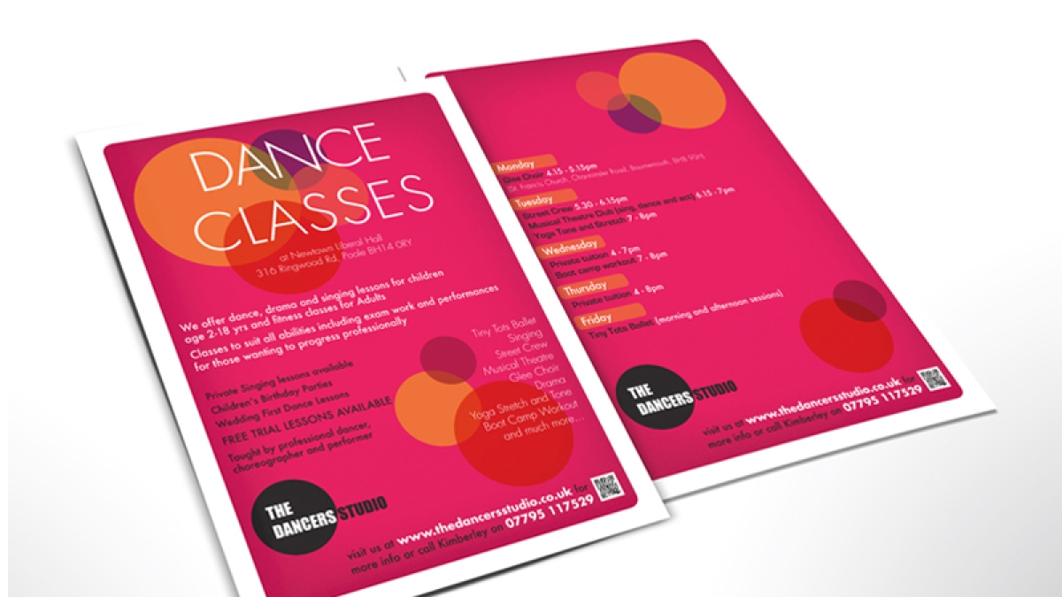 A5 flyer for dance classes