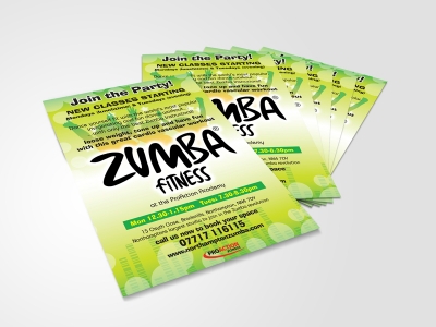 A5 flyer for zumba fitness classes